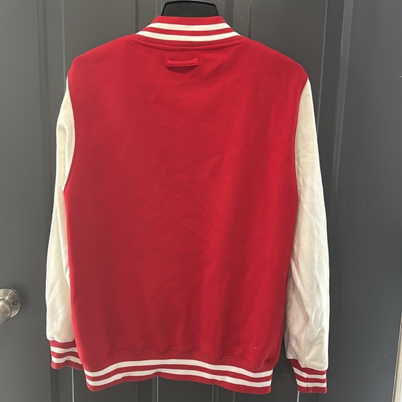 “All We Do”: Red and White Varsity Jacket size medium - Picture 6 of 8